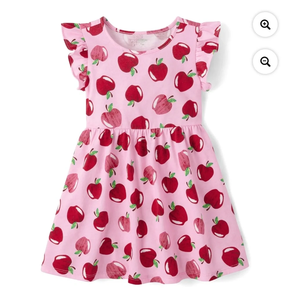 The Children’s Place Toddler Girls Red Apple Dress Size 5T NWT